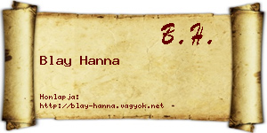 Blay Hanna névjegykártya